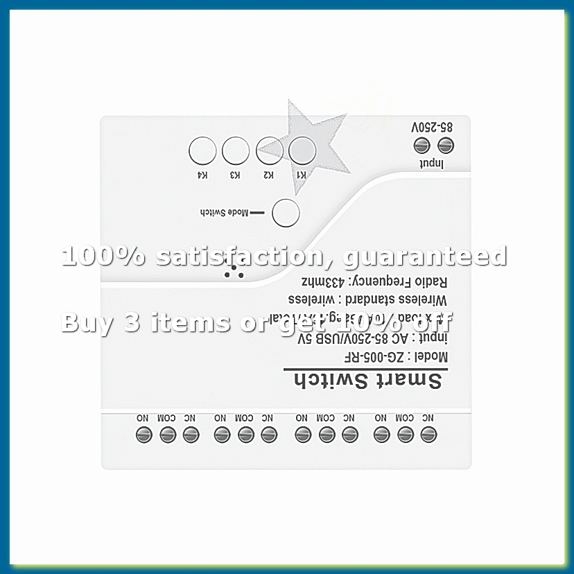 Tuya Smart Switch - 4CH Zigbee スマートライトスイッチモジュール AC 85-250V RF433