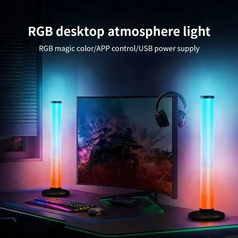 Smart Home Remote Control - RGB LEDライトバー USB給電式、スマートTVアンビエント照明、Bluetoothアプリリモコン付き、音楽反応型ランプ、ホームデコレーション用