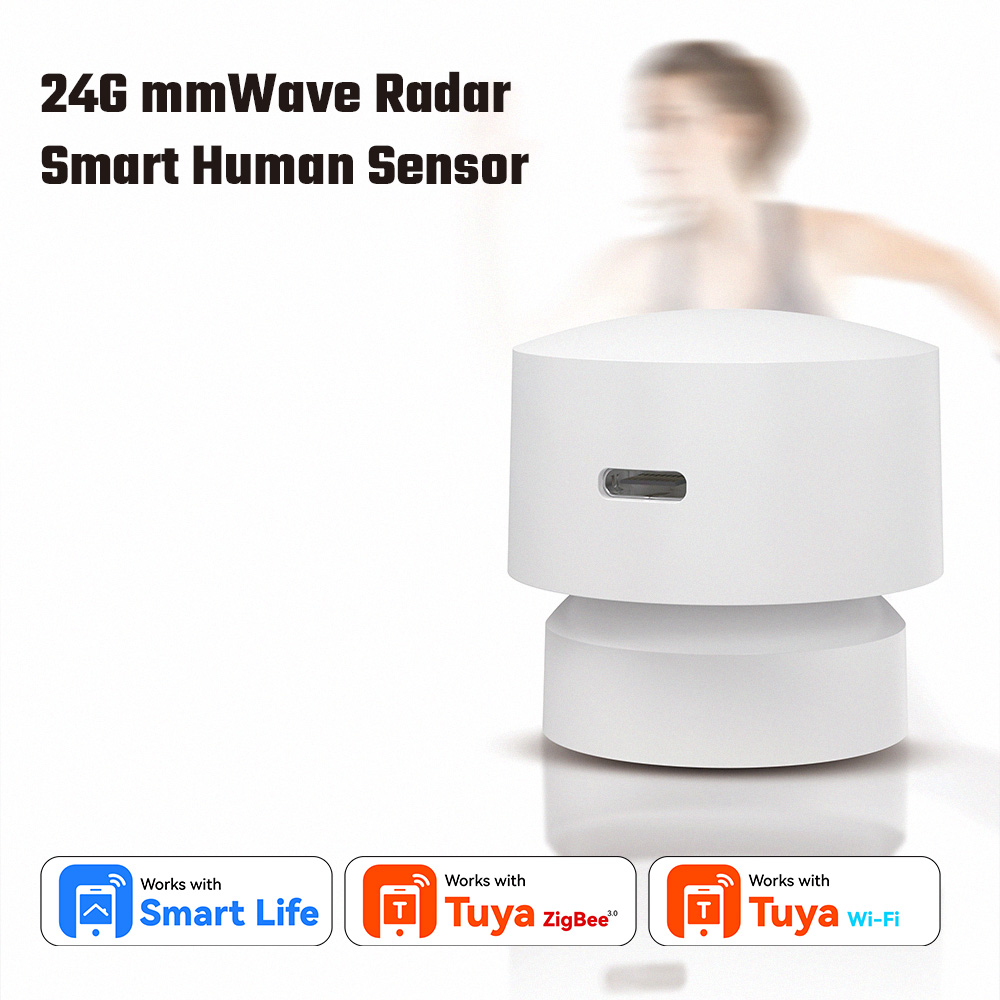 Zigbee Motion Sensor - ZigbeeまたはWiFi対応スマート人感センサー 24Gミリ波レーダー 20フィートの動体検知/15フィートの静止検知 Tuya/Alexa/Google Home対応