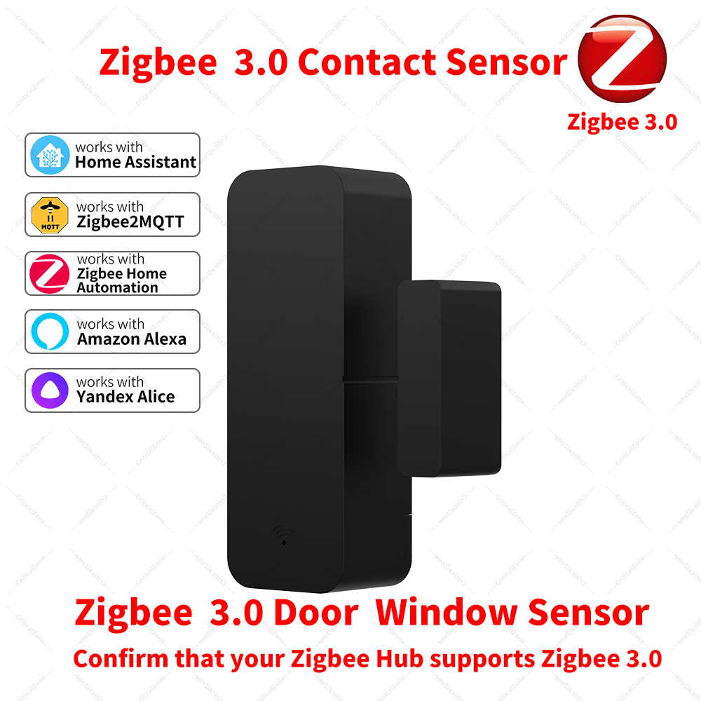 Smart Home Yandex - Zigbee 3.0 ドア・窓センサー コンタクトセンサー Zigbeeハブが必要 ホームアシスタント、Yandex、Alexa、ZHA、Zigbee2MQTTと連携可能