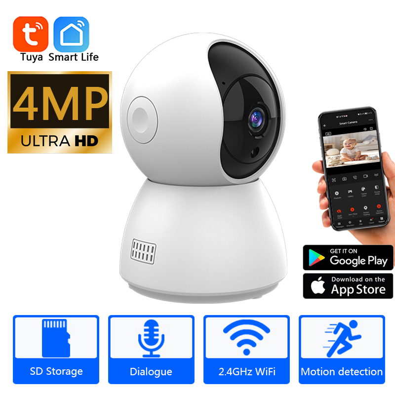 Smart Home Cctv Camera - HD 4MP Tuya スマートミニ WiFi IP