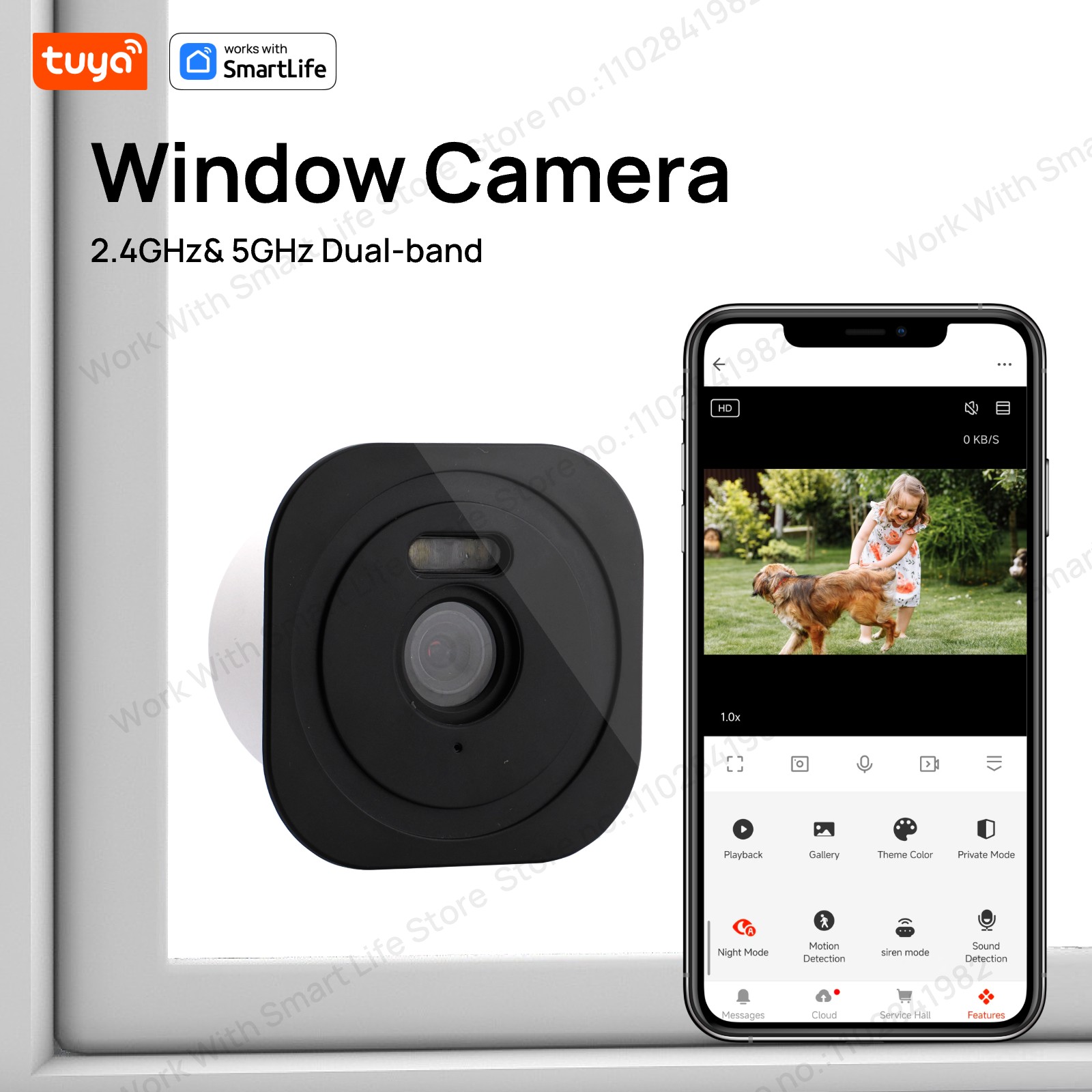 Smart Home Cctv Camera - 3MP 2K Tuya ウィンドウカメラ、2.4GHz & 5GHz