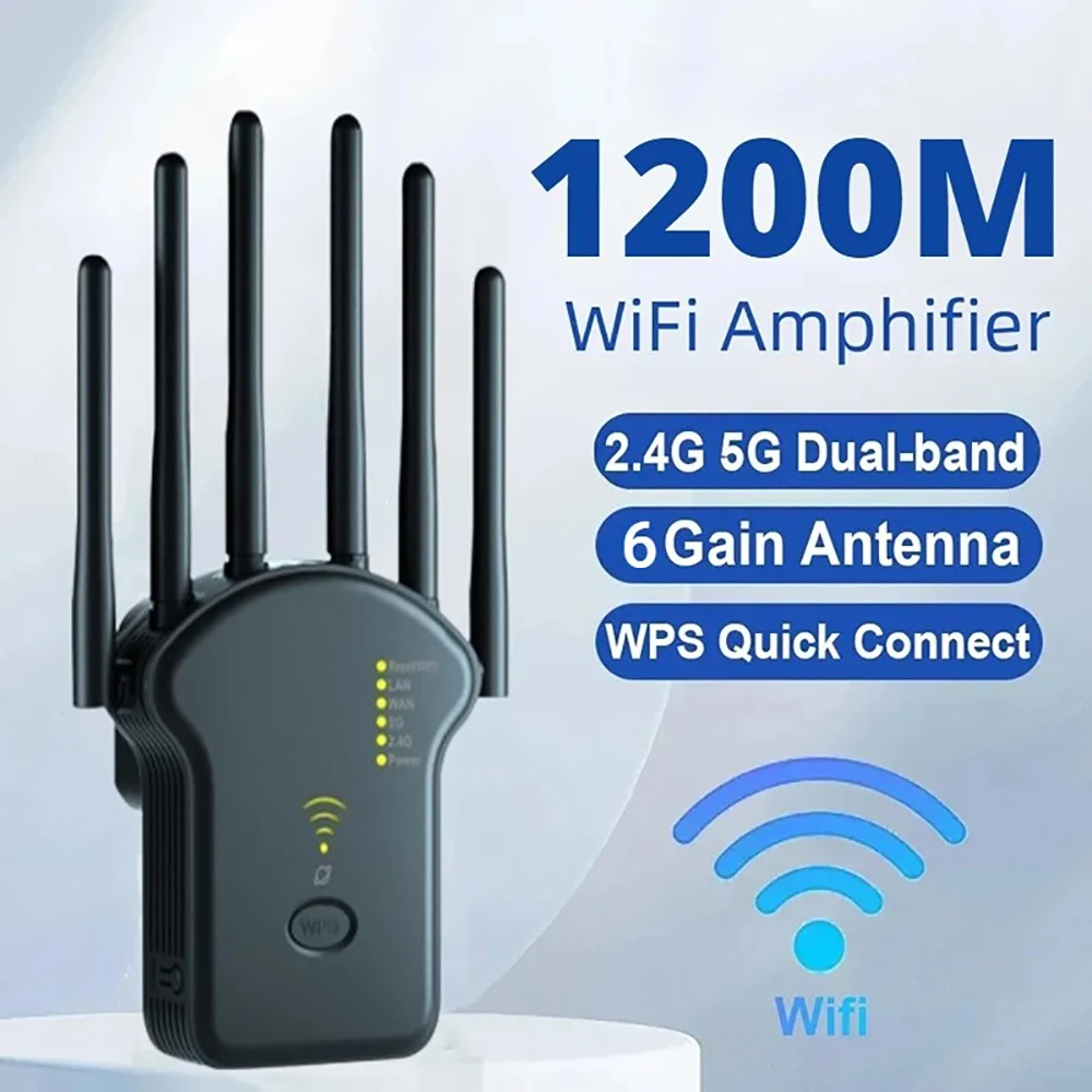 Smart Home Router - WiFi リピーター ワイヤレス ルーター 1200Mbps 2.4G