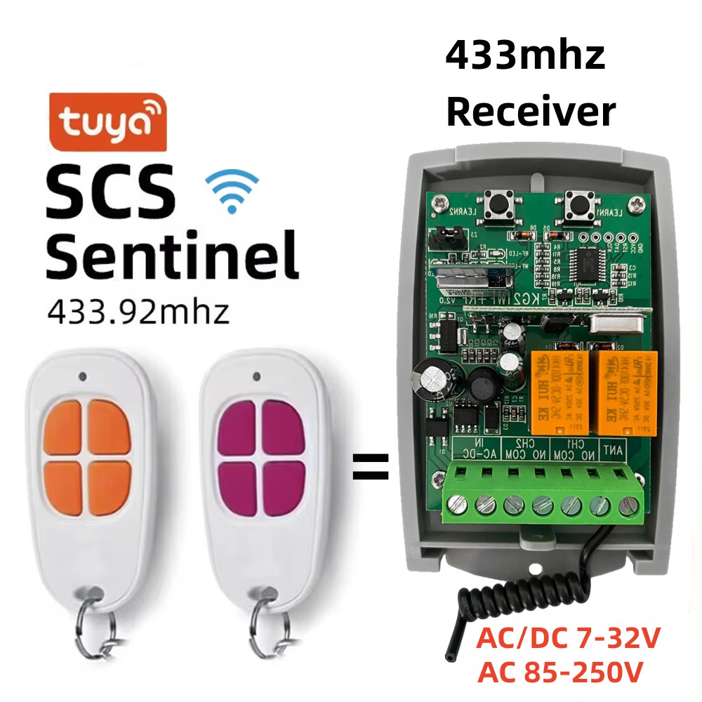 Smart Home Ikea - ガレージドアリモコン,wifi,スマートライフ,ユニバーサルドアオープナー,7-32v,85-250v,2ch,433mhz