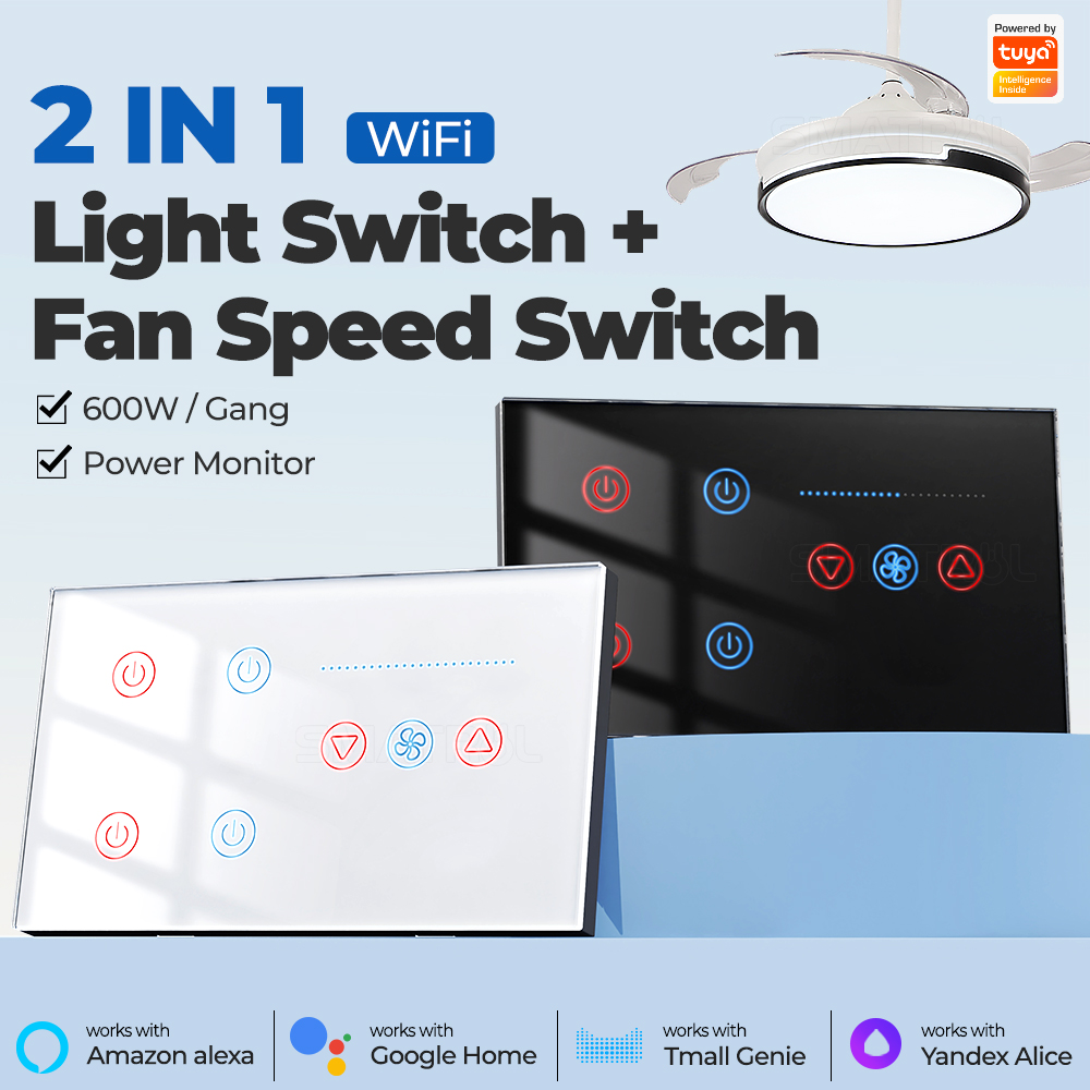 Smart Home Ventilation System - Zigbee WIFI スマート壁スイッチ天井ファン速度制御 Tuya スマートライフ 4