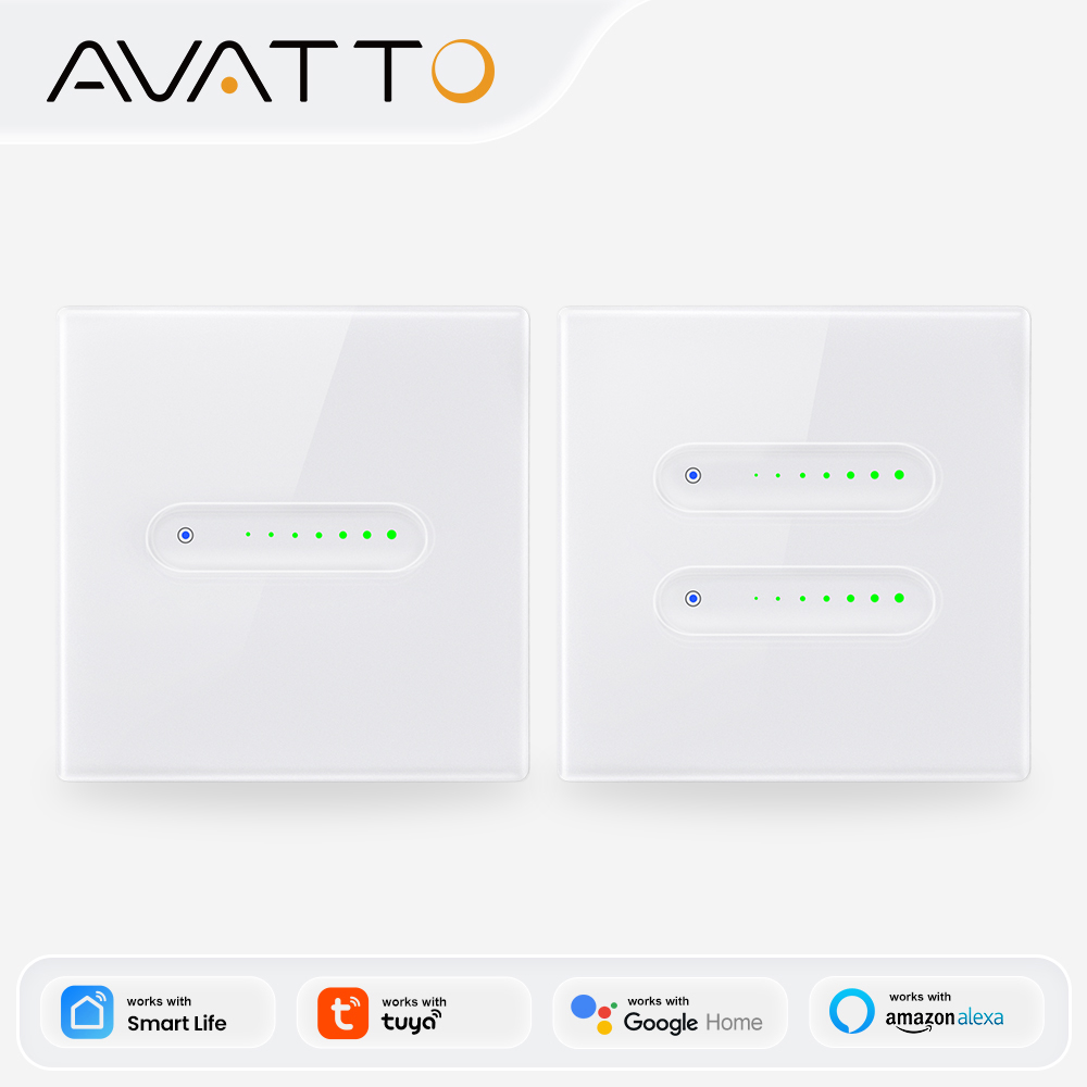 Smart Home Control Panel - AVATTO WiFi 1/2 ギャングスマート調光スイッチ、EU 調光ライトスイッチタッチガラスパネル制御 Tuya
