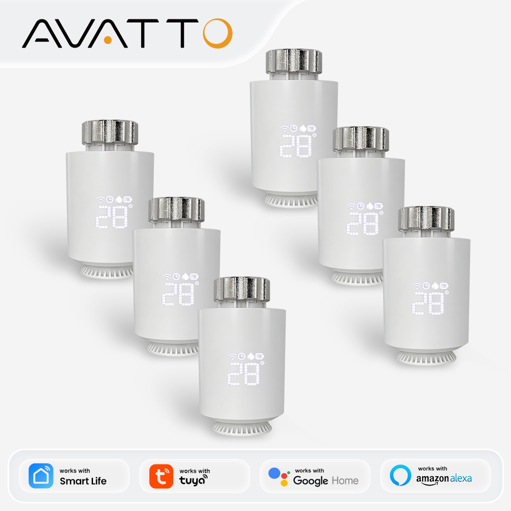 Smart Home Package - AVATTO ZigBeeサーモスタットラジエーターアクチュエータースマートTRVサーモスタットバルブ温度コントローラー、Tuya、Alexa、Google Home対応
