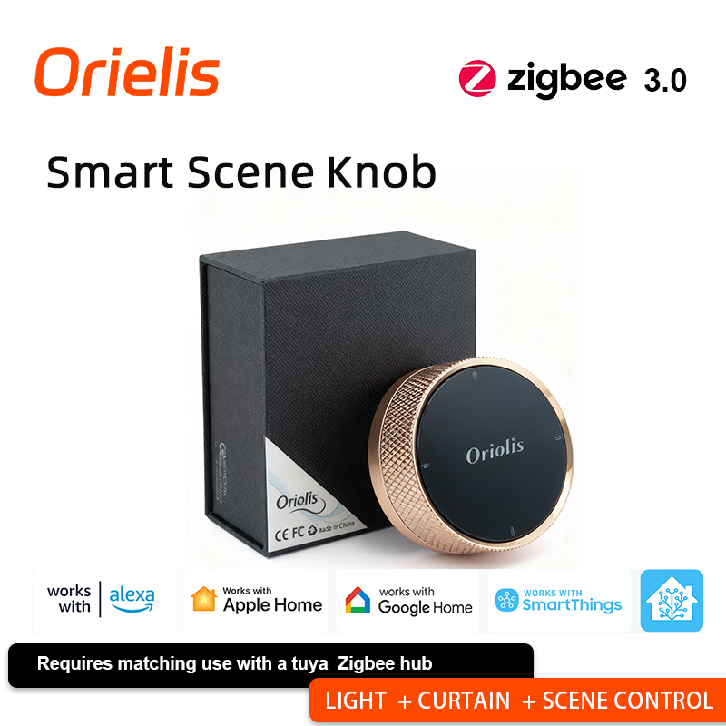 Tuya Smart Switch - オリエリス Tuya Zigbee スマートシーンノブコントローラー - マルチデバイス制御、モード切り替え、Zigbee