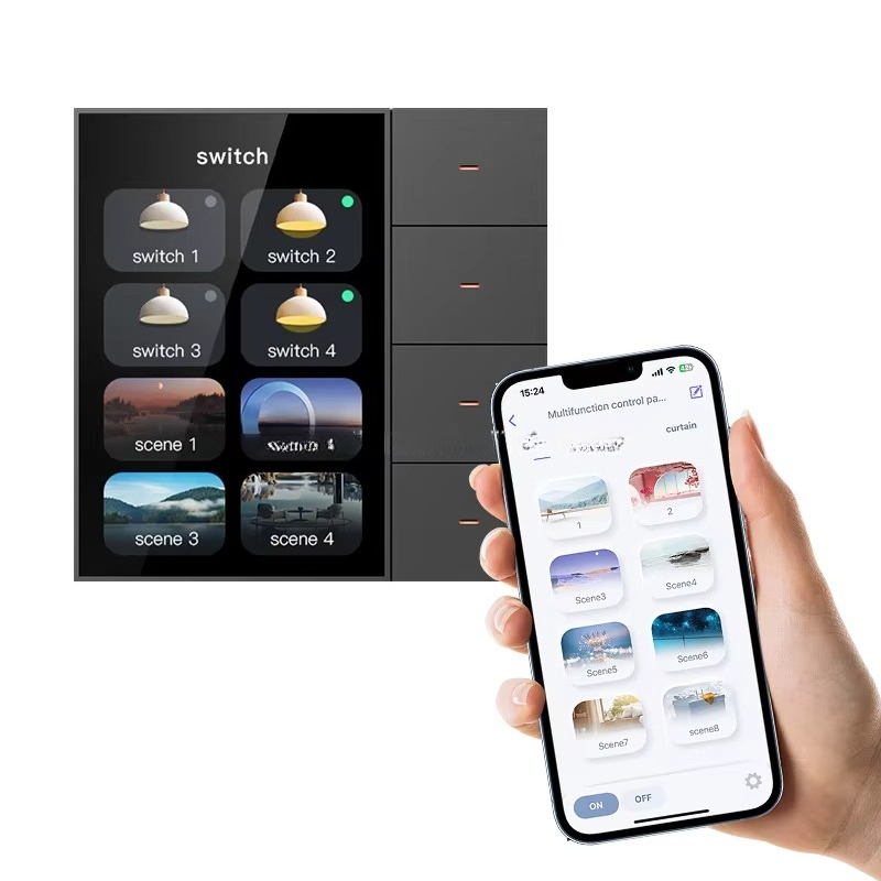 Smart Home Control Panel - F3 Pro 3.5インチIPSタッチパネルスマートスイッチ Zigbee 4シーン調光器 UK