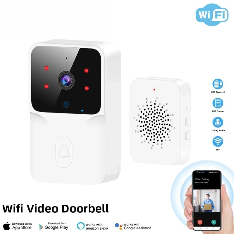 Smart Home Video Doorbell Enhanced Security With Smart Doorbell - スマートホーム Wi-Fi ドアベル HDカメラ 赤外線アラーム ワイヤレス双方向インターコム
