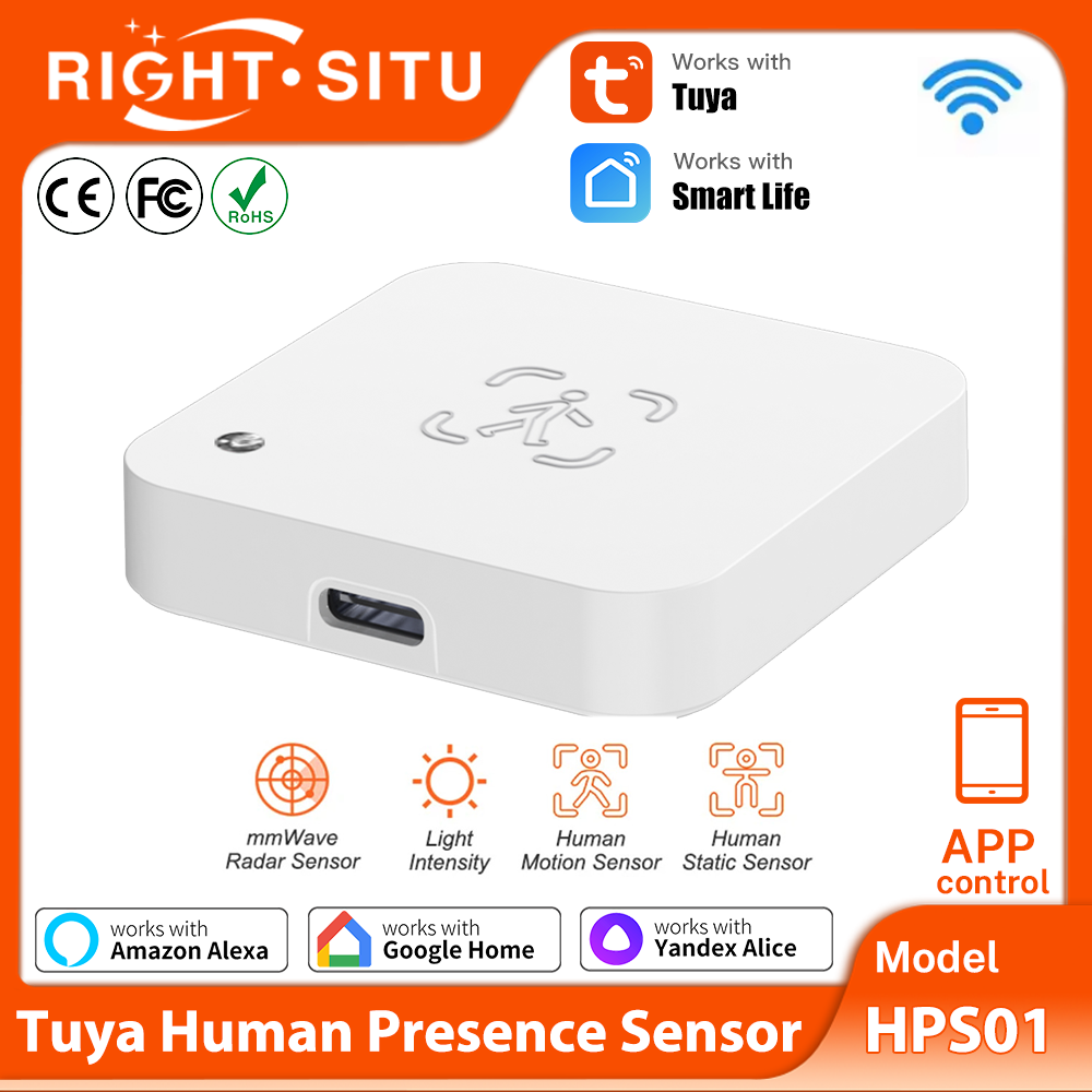 Smart Home Yandex - Tuya WiFi MmWave レーダー検出器 人感センサー 明るさセンサー付き