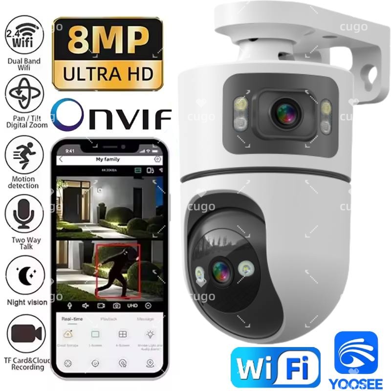 Smart Home Battery Camera Ezviz - 8MP WiFi IP カメラ デュアルレンズ 調整可能なブラケット付き
