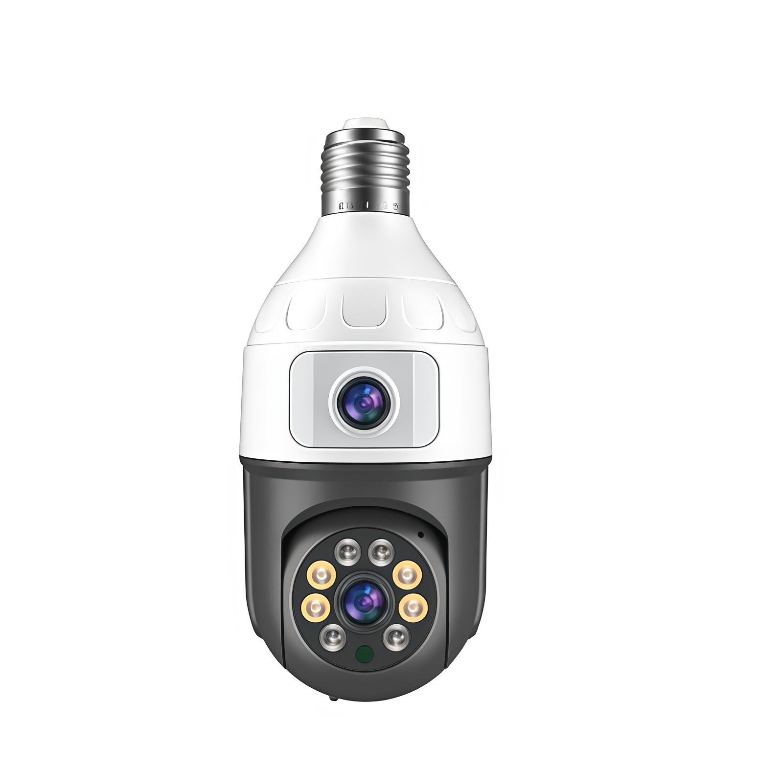 4MP電球型E27デュアルレンズ360度屋内ベビー監視カメラ - Smart Home Cctv Camera のレビューと価格