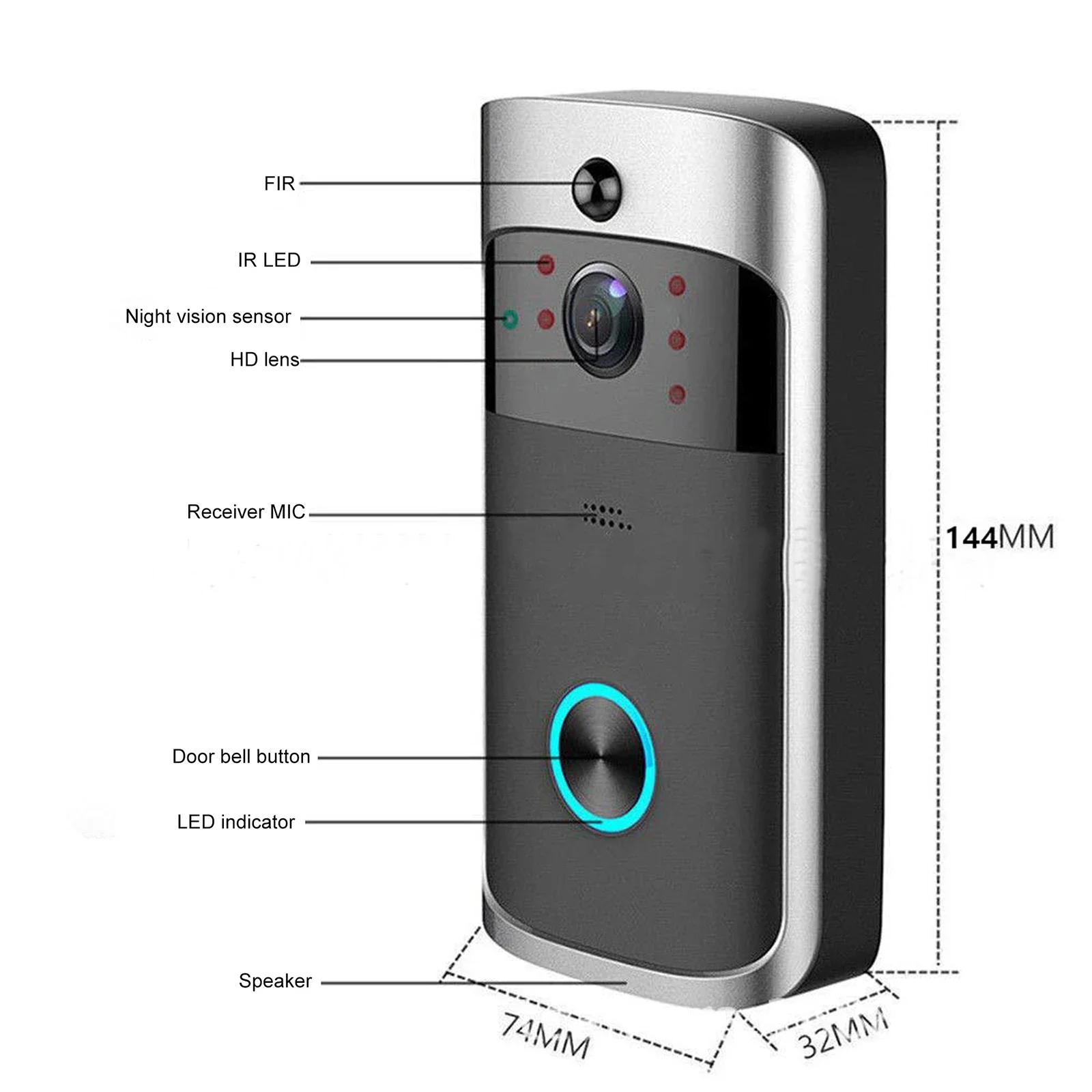 2026年新型V5ビデオドアベルWifiワイヤレスドアベル1 - Smart Home Video Doorbell Enhanced Security With Smart Doorbell のレビューと価格