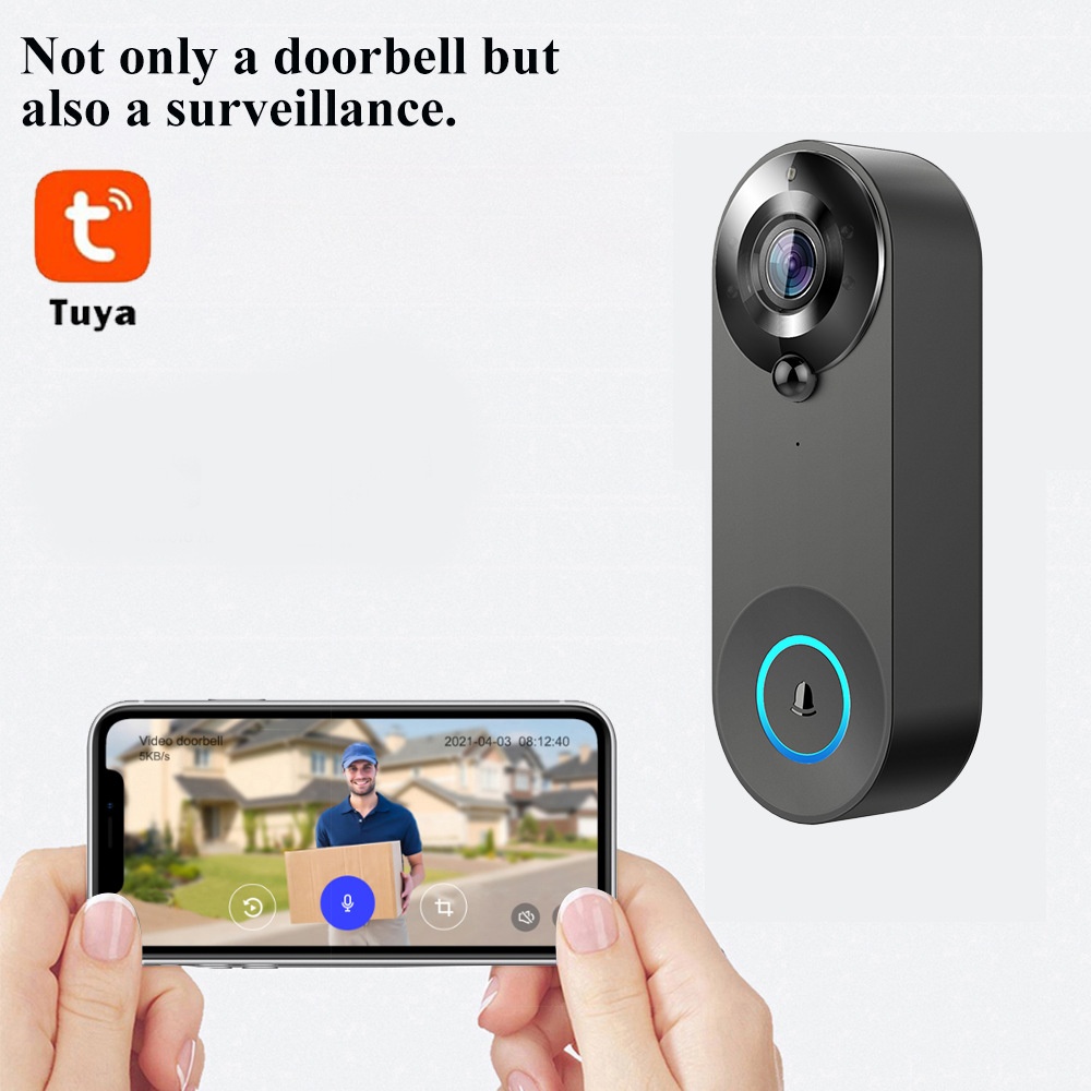 Tuya 1080P ワイヤレス WIFI ドアベルビデオイ - Smart Home Video Doorbell Enhanced Security With Smart Doorbell のレビューと価格