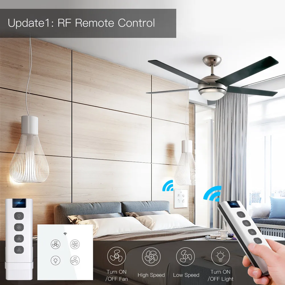 新しいwifi rfスマート天井ファンライト2/3ウェイコン - Smart Home Ventilation System のレビューと価格