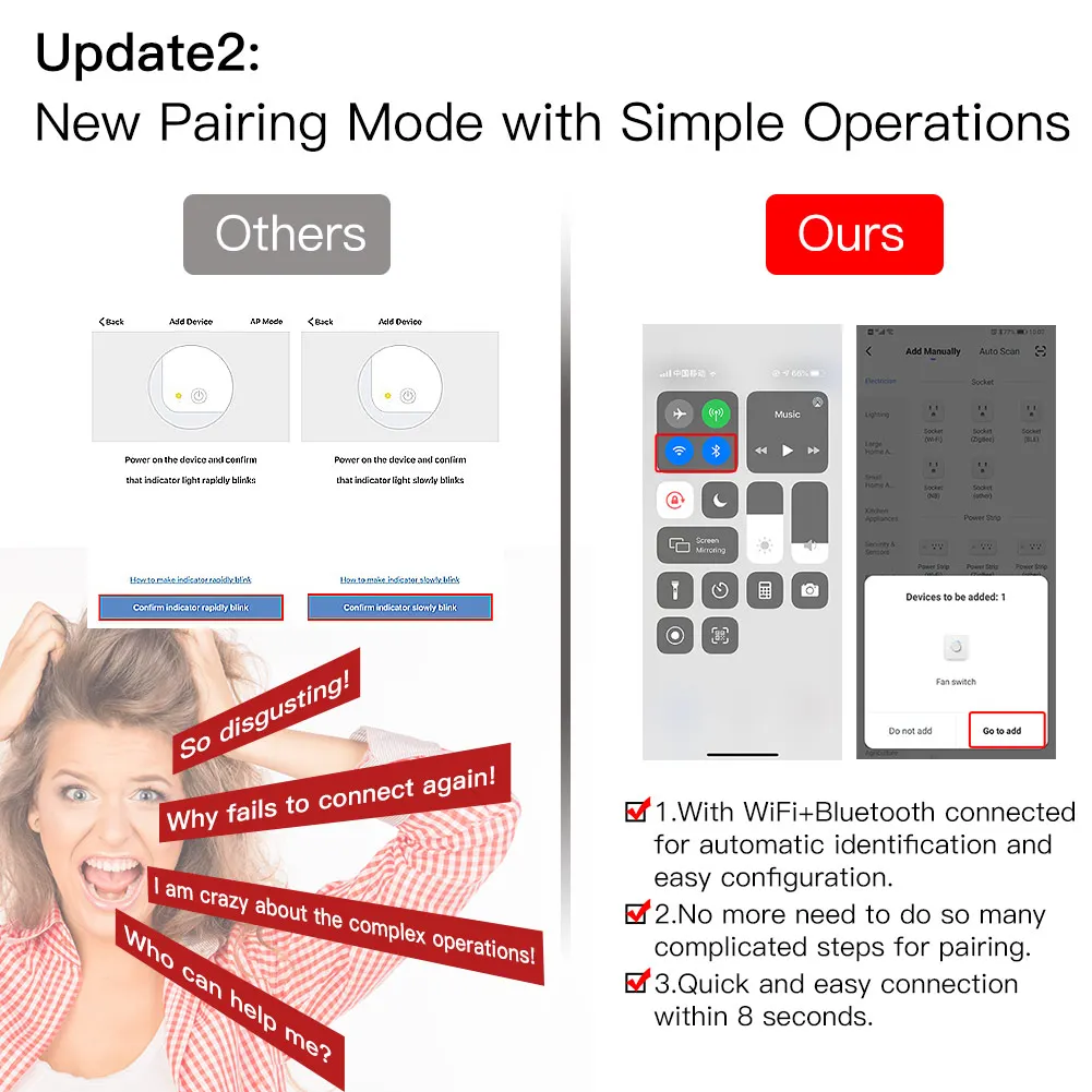 新しいwifi rfスマート天井ファンライト2/3ウェイコン - Smart Home Ventilation System のレビューと価格