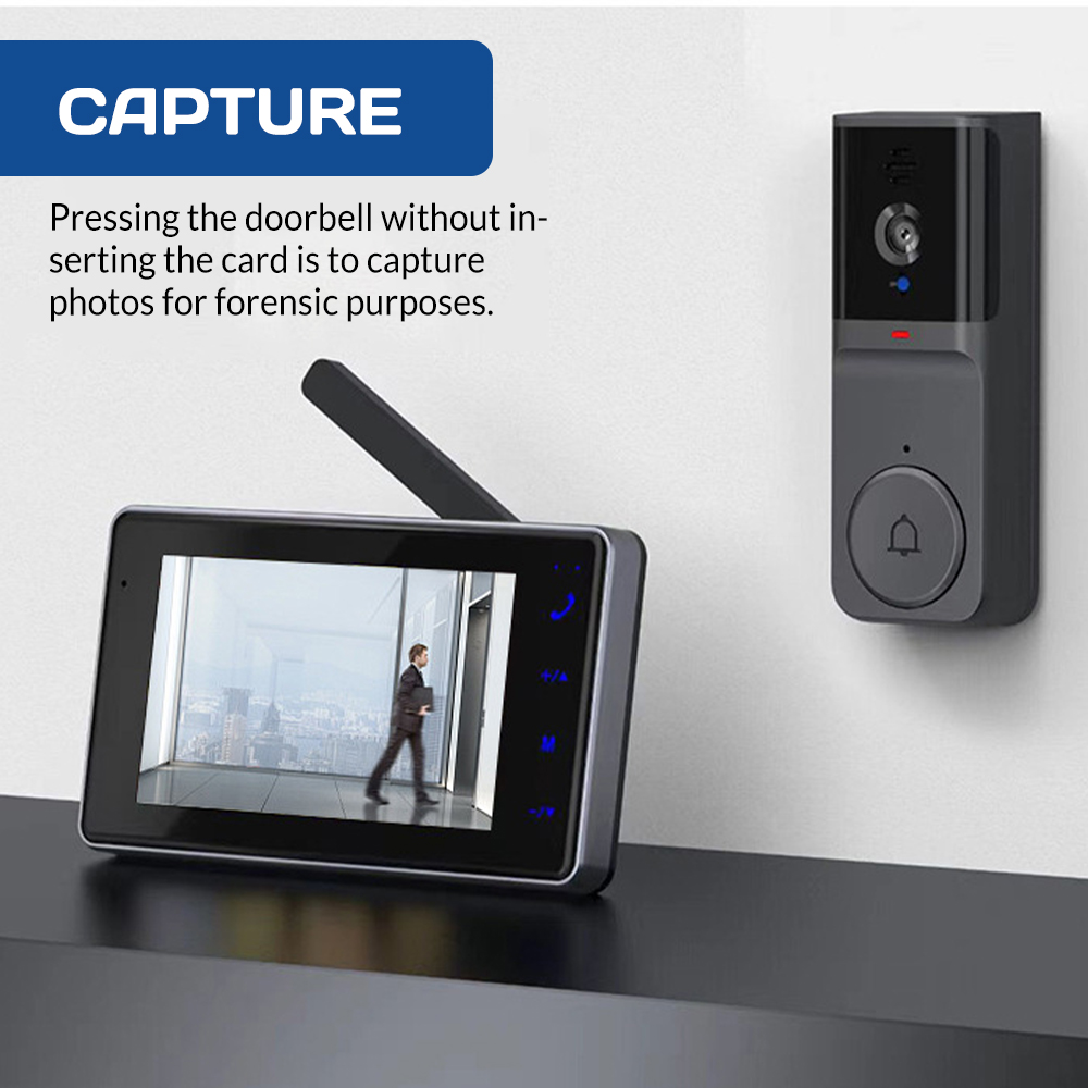 4.3インチHD IPSスクリーンワイヤレスビジュアルインタ - Smart Home Video Doorbell Enhanced Security With Smart Doorbell のレビューと価格