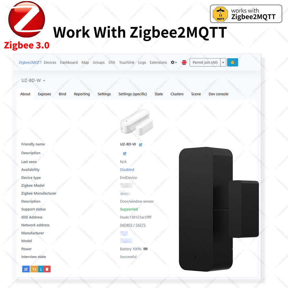 Zigbee 3.0 ドア・窓センサー コンタクトセンサー  - Smart Home Yandex のレビューと価格