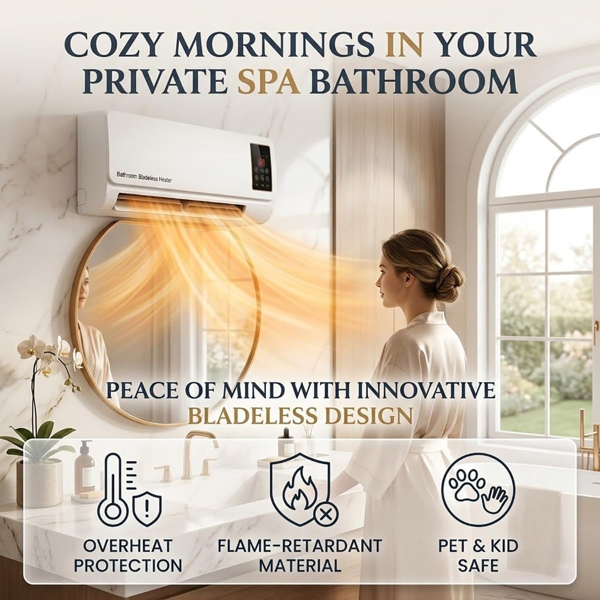 壁掛け式エアコンファン、寝室用スマートエアコンユニット（ホワ - Smart Bathroom Fan のレビューと価格
