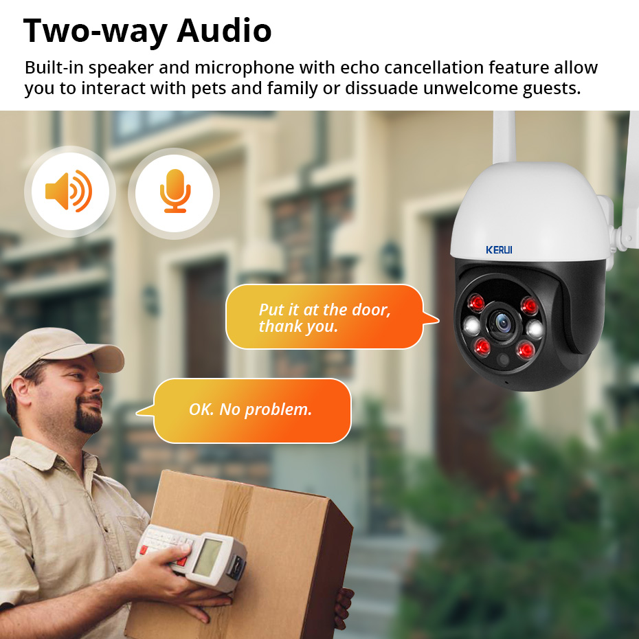 KERUI 5MP IPカメラはOnvif、Alexa対応、 - Smart Home Cctv Camera のレビューと価格