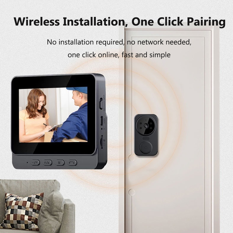 4.3 インチ WiFi ワイヤレスビデオドアベル双方向ビデ - Smart Home Video Doorbell Enhanced Security With Smart Doorbell のレビューと価格