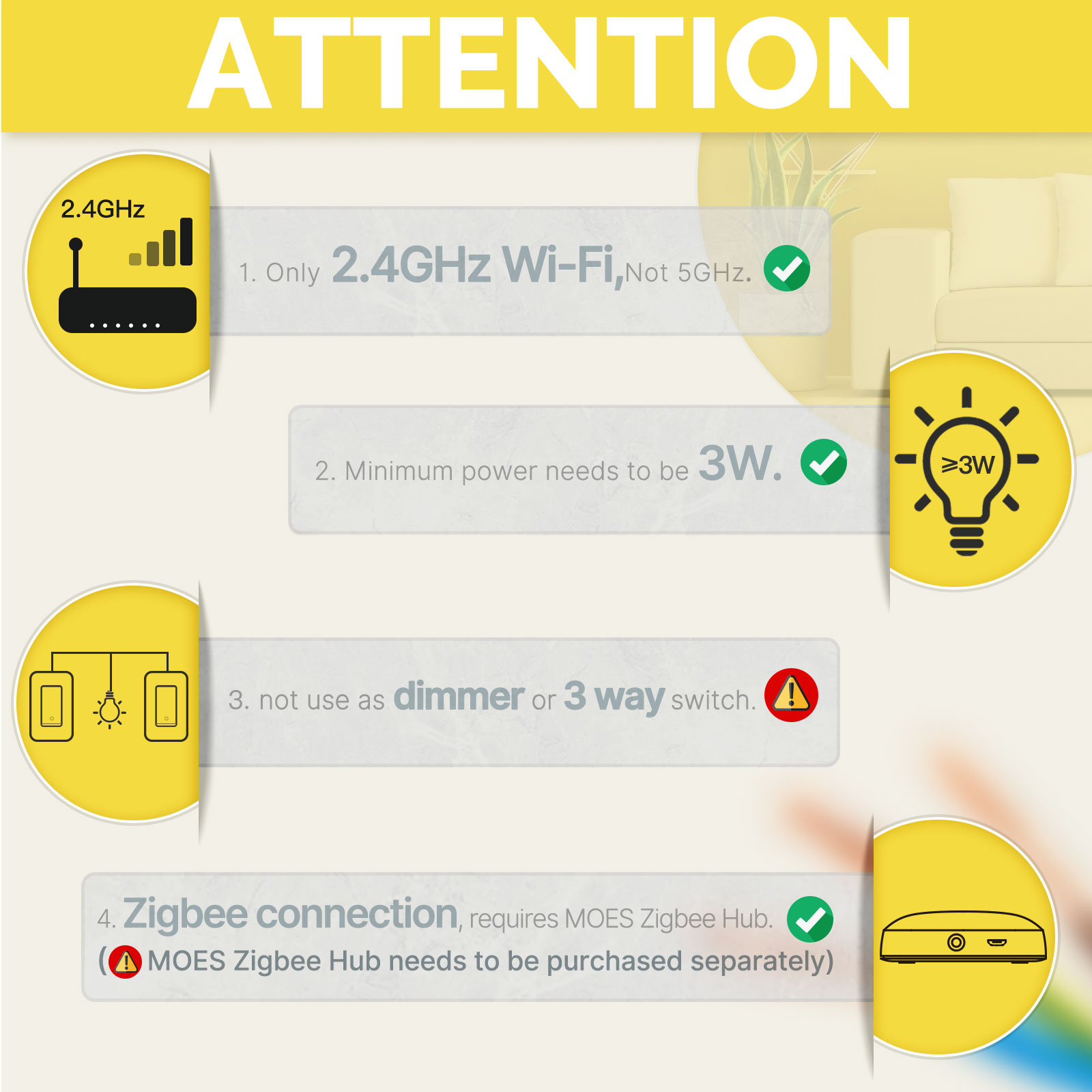 MOES US標準 Zigbee スマートライトスイッチ 1 - Smart Home Ikea のレビューと価格