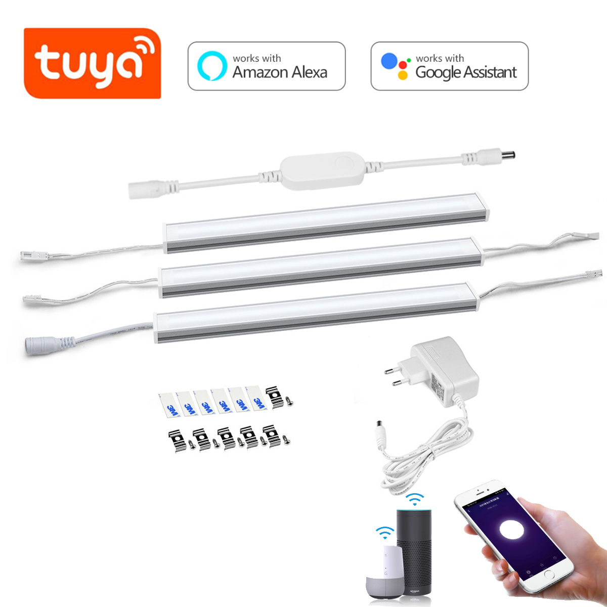 スマートTuya WifiアルミバーLED照明キット、キャビ - Smart Home Package のレビューと価格