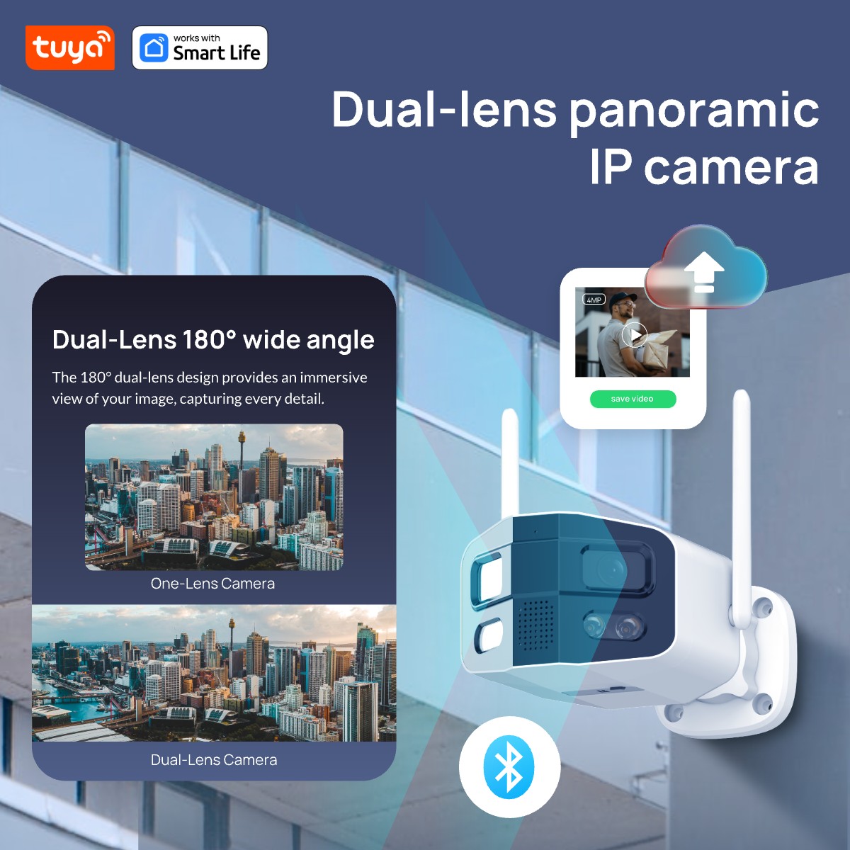Tuya Smart 4MP 2.5K デュアルレンズ ラー - Smart Home Battery Camera Ezviz のレビューと価格