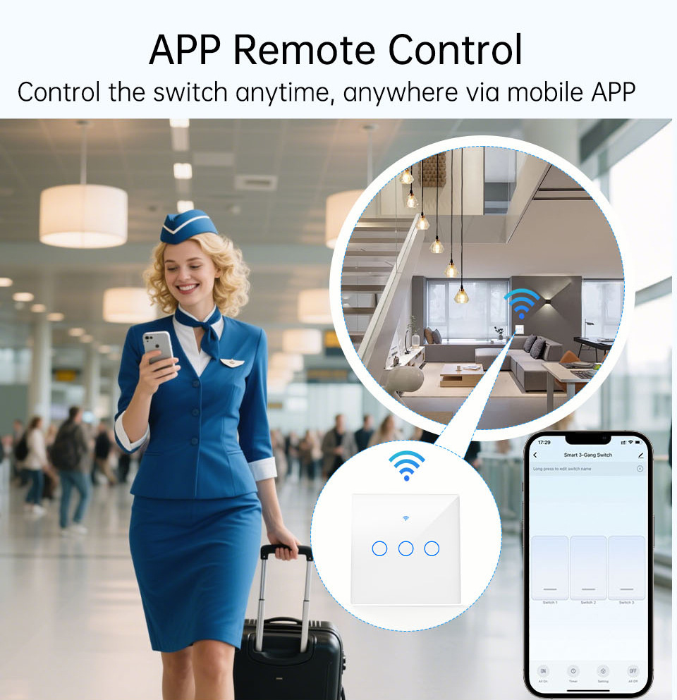 WiFi RF 433mhz タッチウォールライト スマート - Tuya Smart Switch のレビューと価格