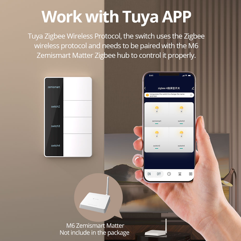 1234 Gang USタイプZigbeeプッシュライトスイ - Tuya Smart Switch のレビューと価格