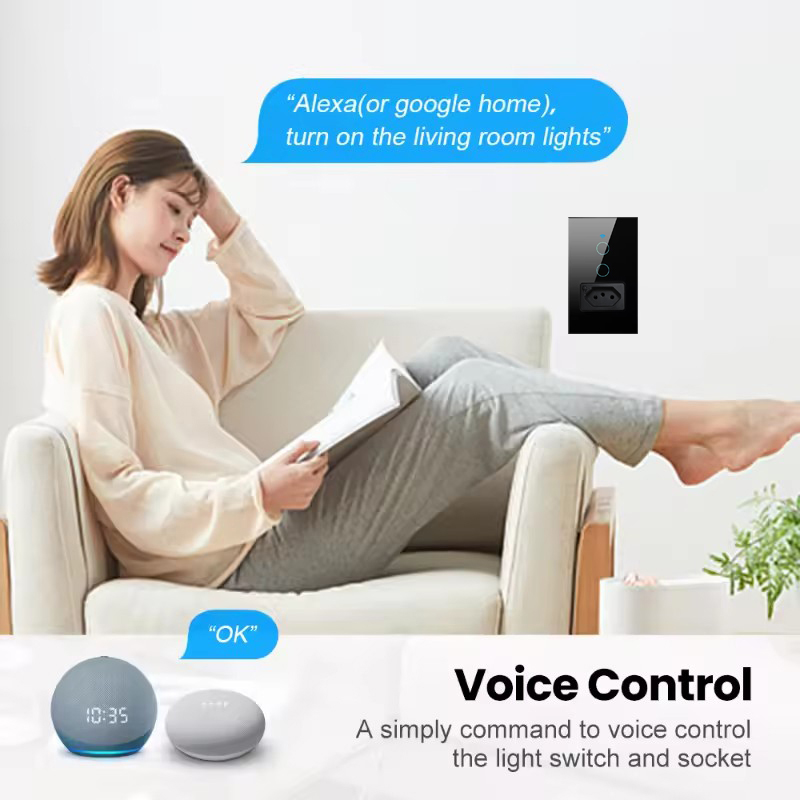 UNKAS Wifi スマートブラジルライトスイッチ壁ソケッ - Smart Home Control Panel のレビューと価格