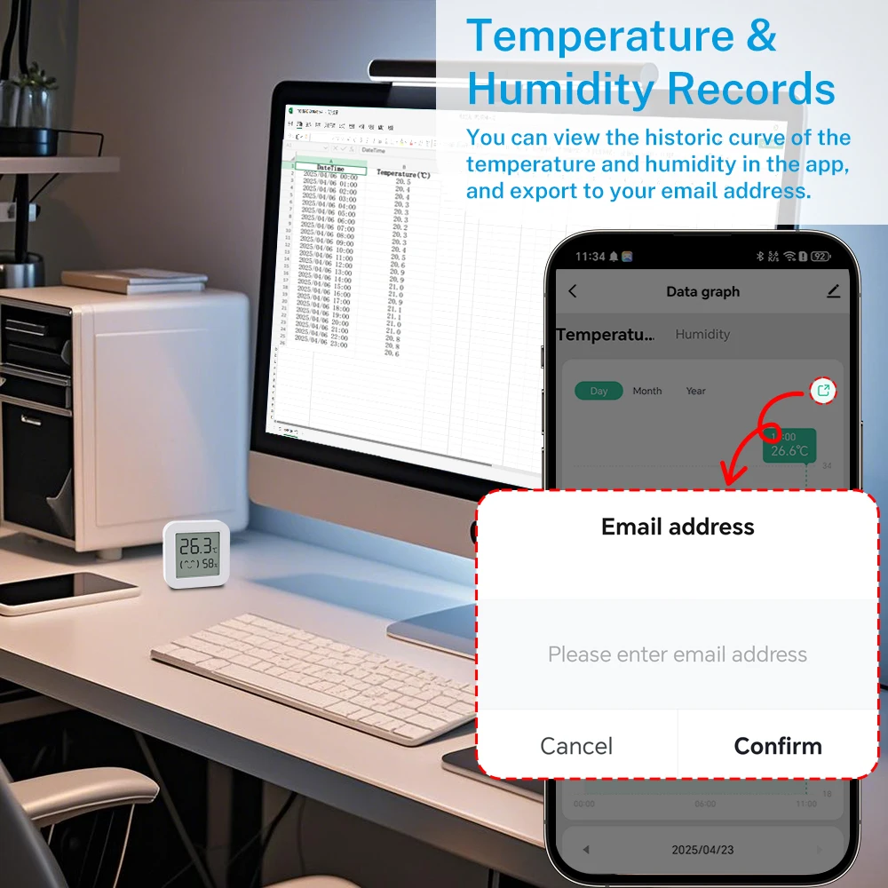 1~4PCS Zigbee 3.0 温度湿度センサーは、Tu - Smart Home Yandex のレビューと価格