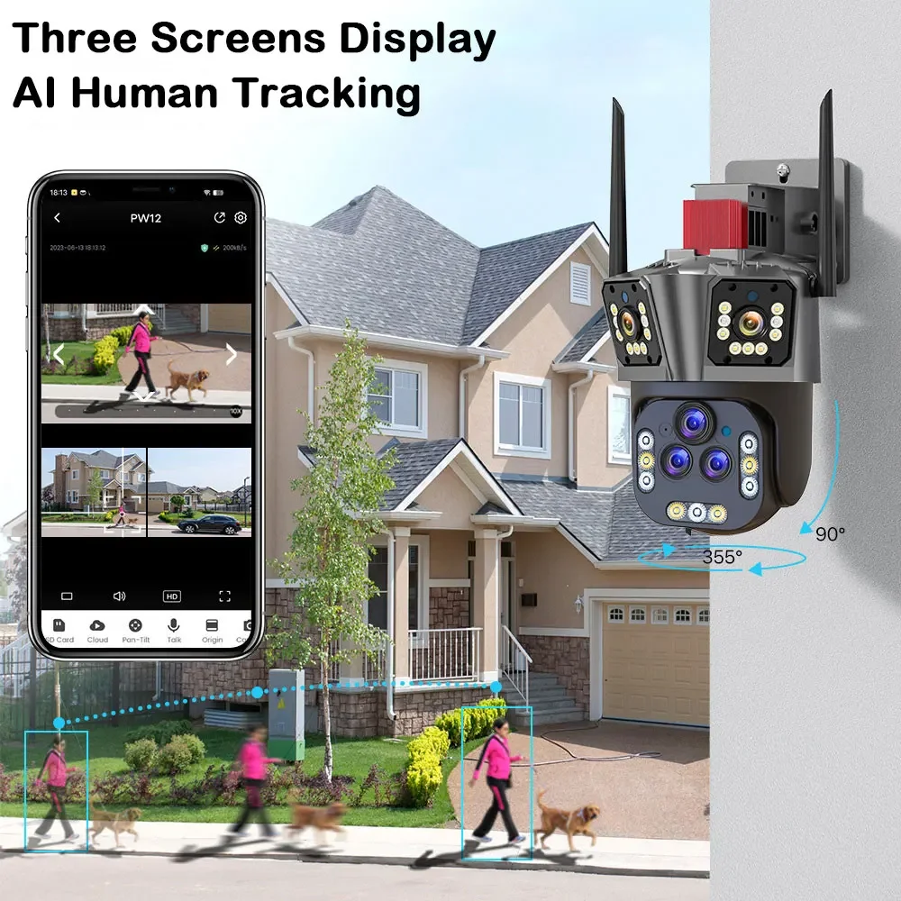 監視カメラ,wifi,5レンズ,20mp,20倍ズーム,自動 - Smart Home Cctv Camera のレビューと価格