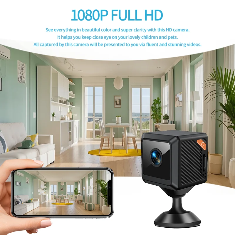 W02 1080Pミニセキュリティ保護ホームナイトビジョン監 - Smart Home Cctv Camera のレビューと価格