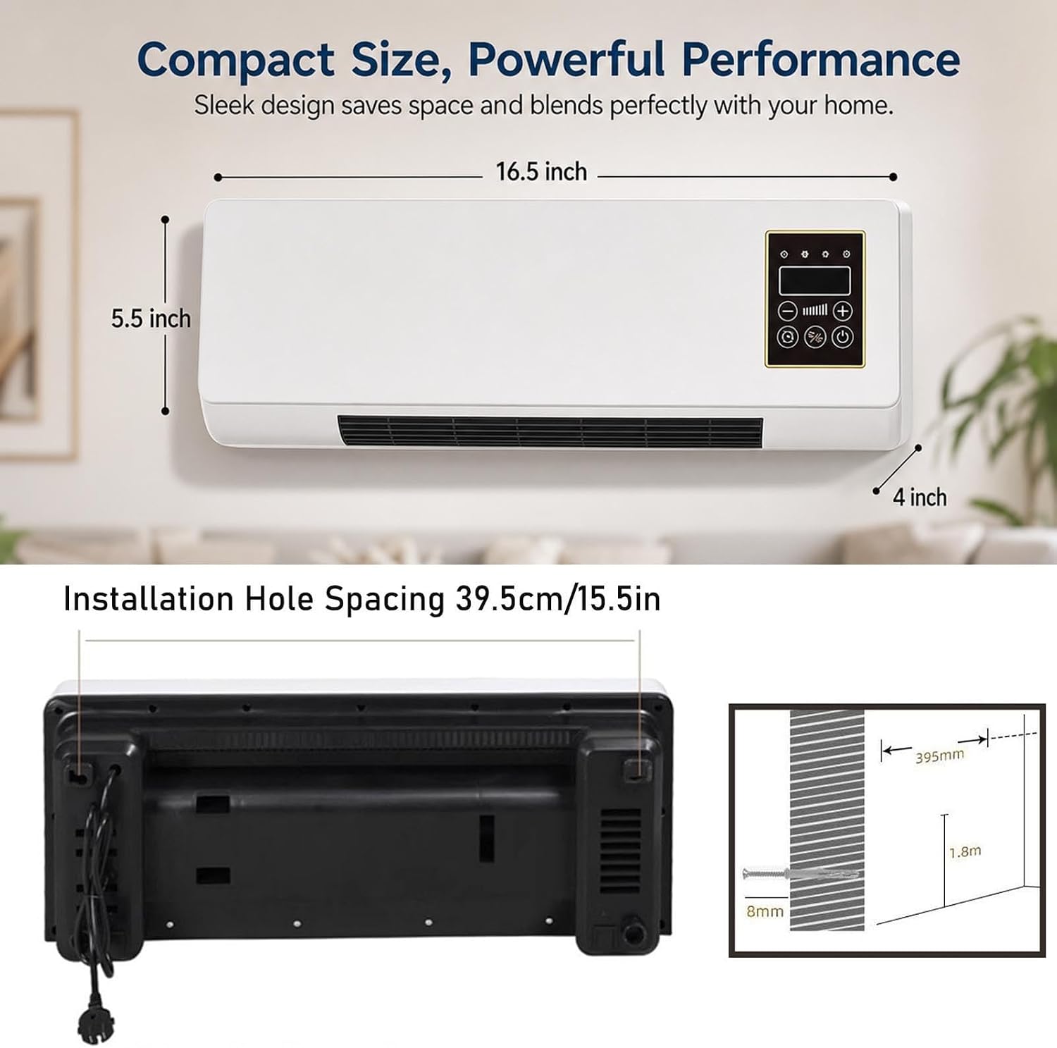 壁掛け式エアコン 2 in 1 ミニエアコンユニット 冷暖房 - Smart Bathroom Fan のレビューと価格