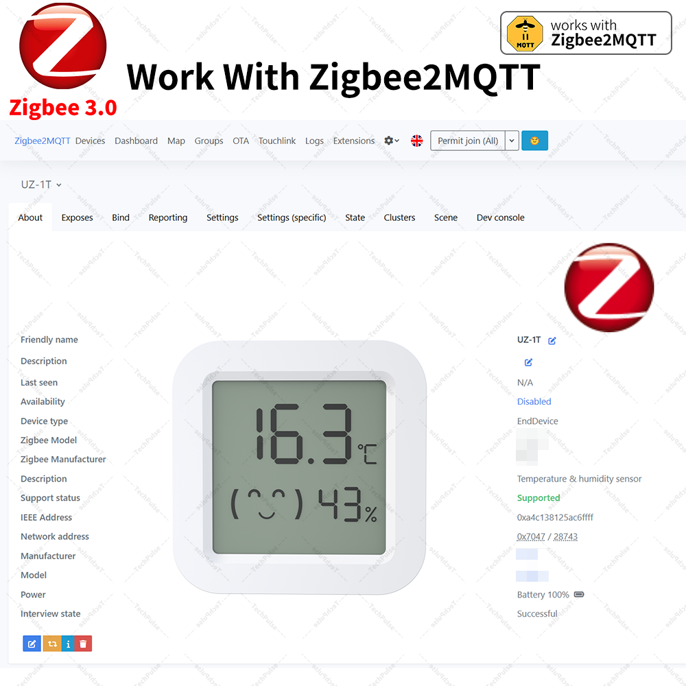 Zigbee 3.0 センサー 温度湿度センサー Zigbe - Smart Home Yandex のレビューと価格