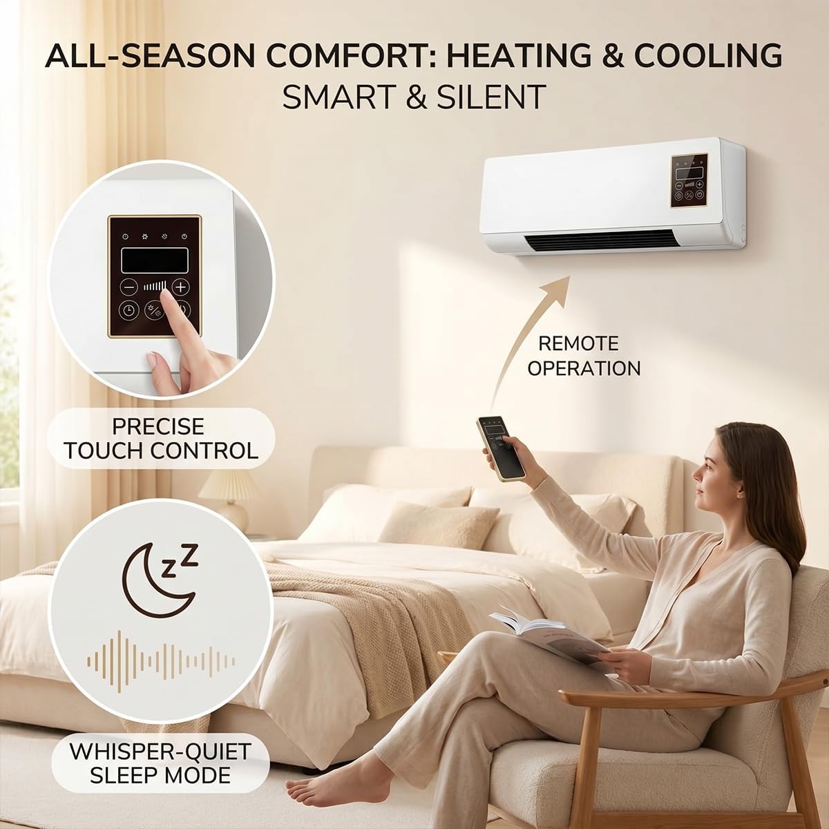 ポータブル壁掛けエアコンファン、2 in 1 ダクトレスミニ - Smart Bathroom Fan のレビューと価格