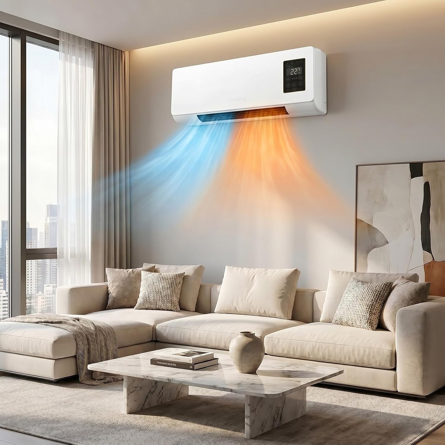 1800W 壁掛けエアコンファン＆ヒーターコンボ、ポータブル - Smart Bathroom Fan のレビューと価格