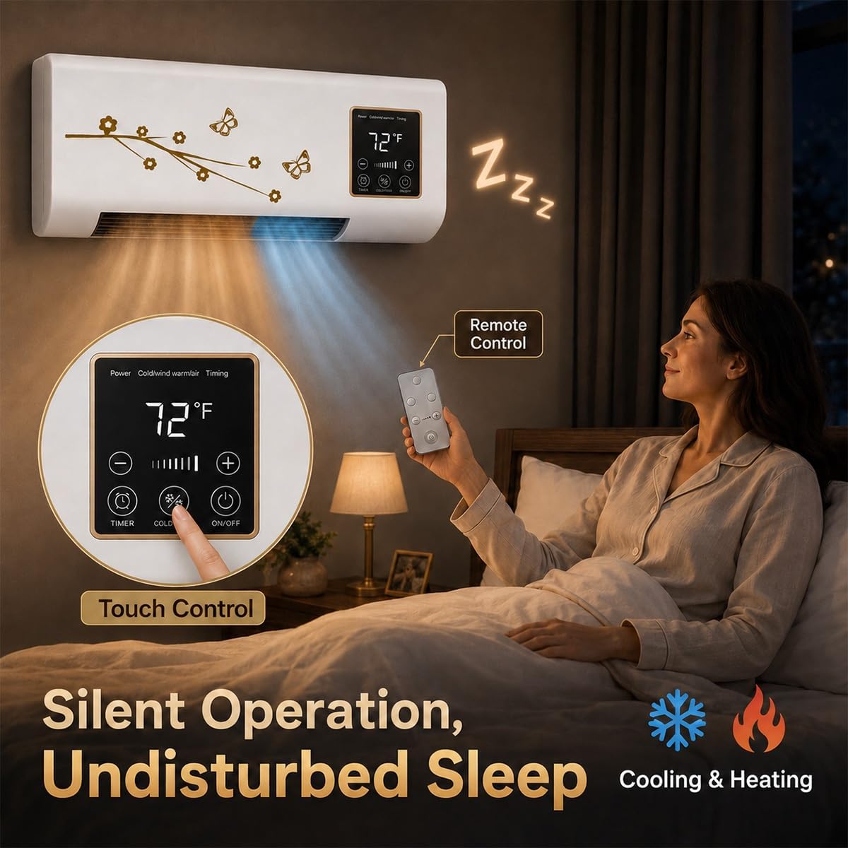 1800W 壁掛けエアコンファン＆ヒーターコンボ、ポータブル - Smart Bathroom Fan のレビューと価格